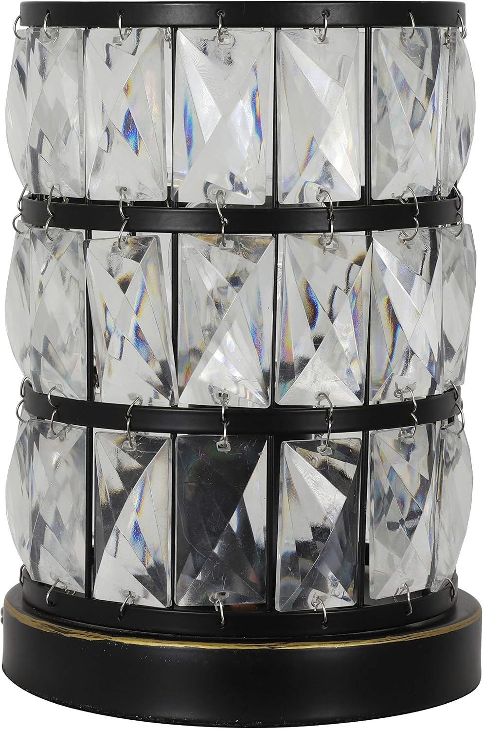 Decor Therapy Hayes Faceted Acrylic and Metal Touch Control Uplight, Bronze, Clear