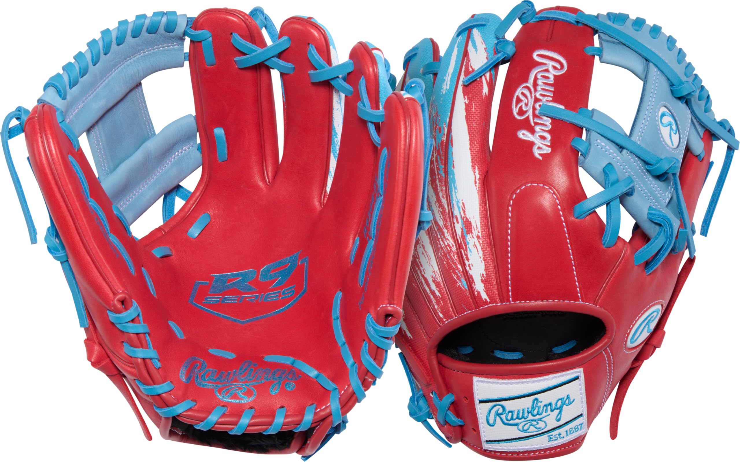 Rawlings Guante de béisbol Serie R9 | Tamaños 29,2 cm – 32,4 cm | Varios Estilos