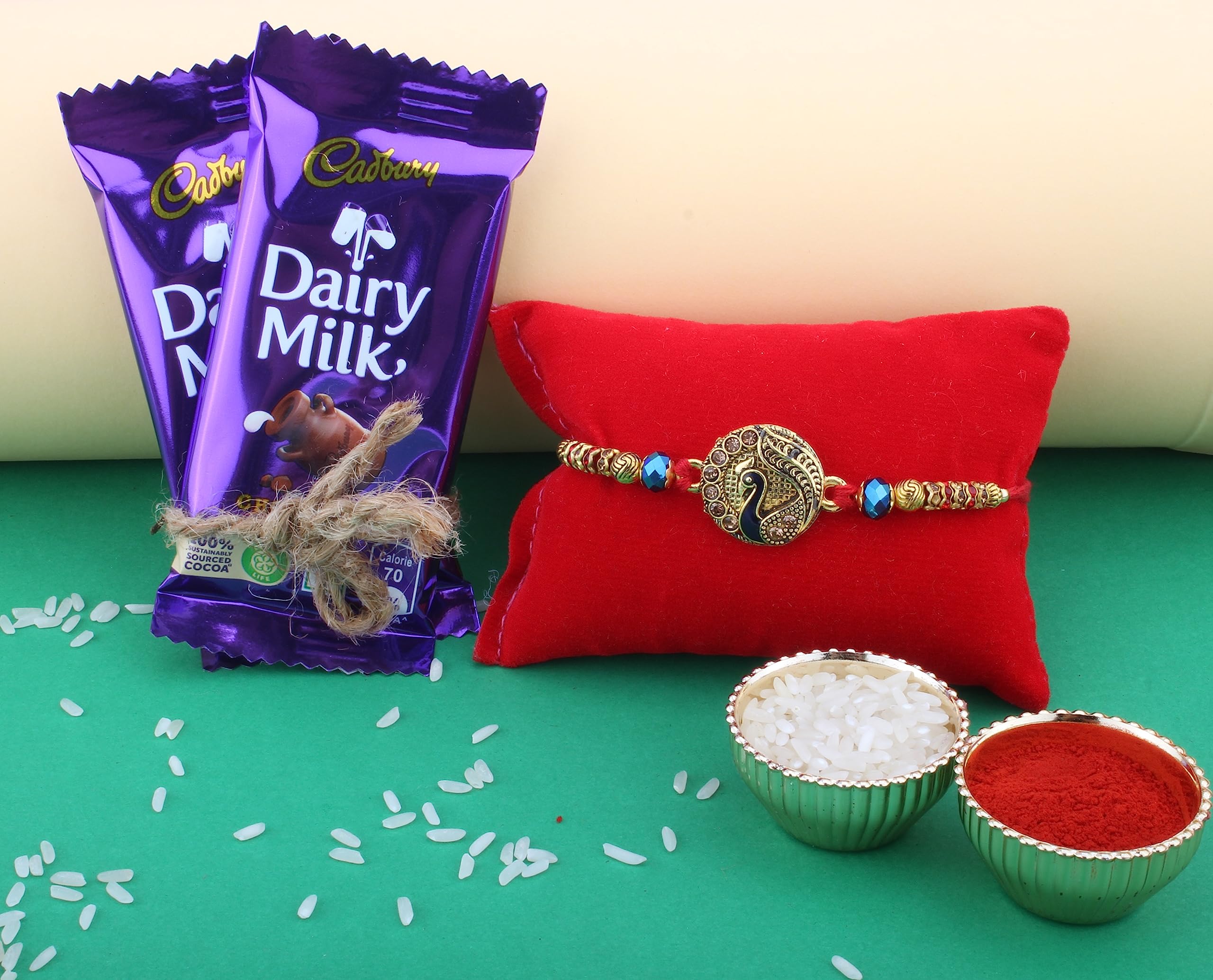 SFU E Com Premium Designer Rakhi with 2 Pieces Dairy Milk Chocolates, Premium Rakhi Chocolate Combo|26,200 Grams (B08BPDSZ7Z) Amazon Price History, Amazon Price Tracker