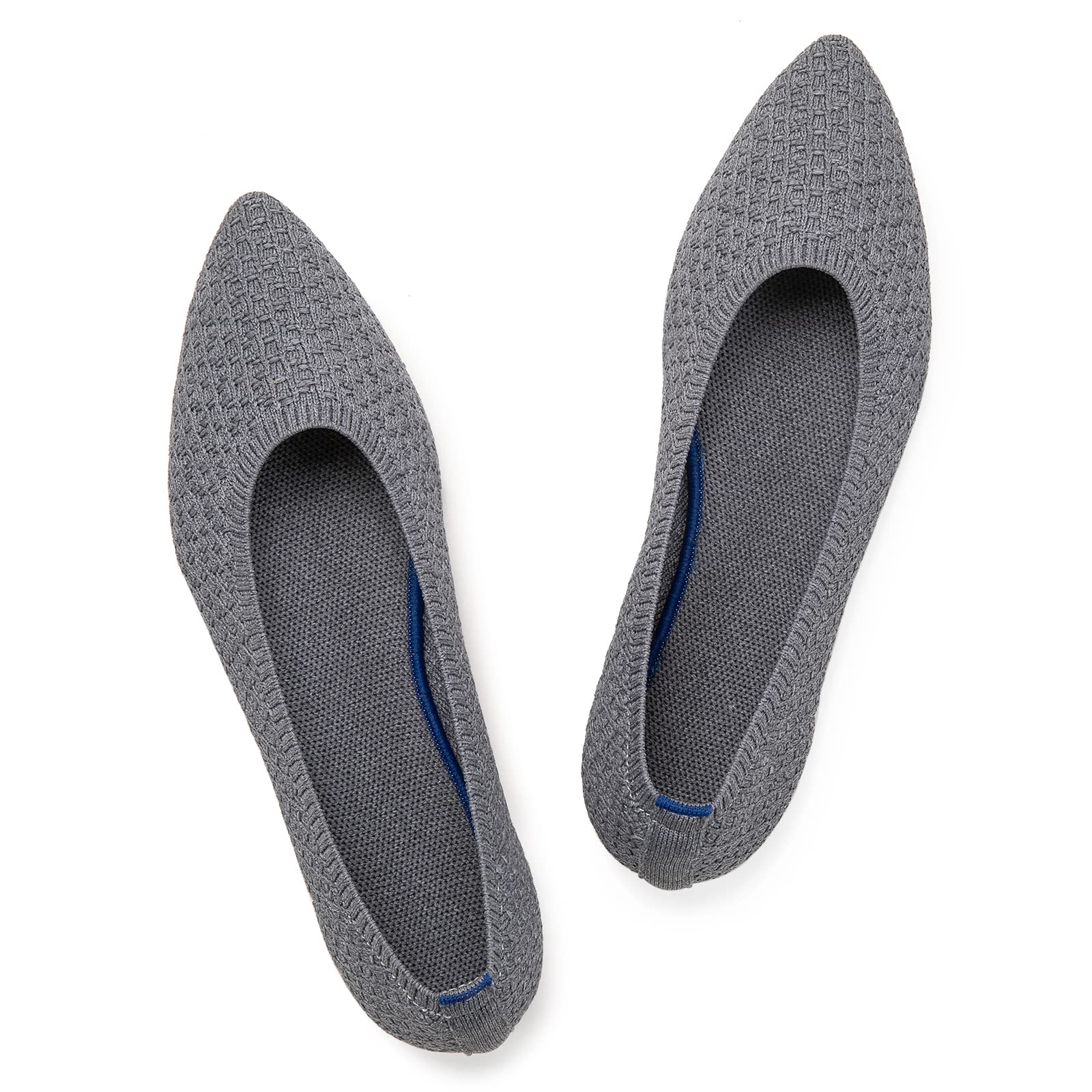 Frank Mully Frauen Spitze Zehe Ballett flach Strickkleid Schuhe Low Wedge Flache Schuhe Komfort Slip On Flats Schuhe für Frau Klassische Schuhe