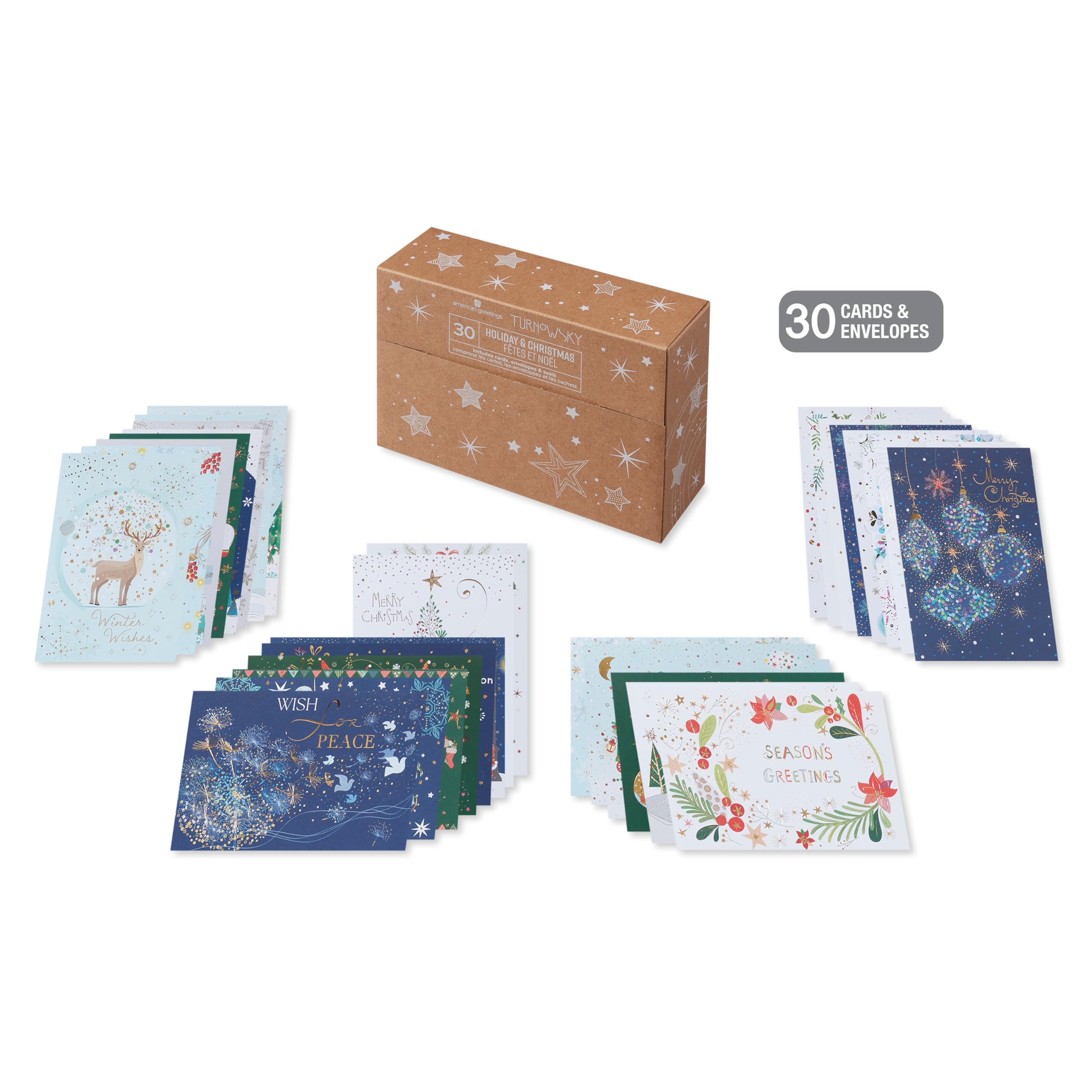 American Greetings Christmas Cards with Envelopes, Wintery Christmas Designed by Turnowsky (30-Count) - Image 3