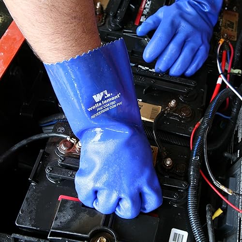 Miniatura 4 de Wells Lamont Guantes de trabajo con puño de guantelete y forro de algodón, recubierto de neopreno, peso pesado, talla única, negro (189)