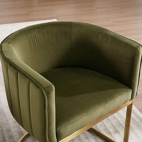 Miniatura 51 de Juego de 2 sillas de comedor modernas de terciopelo contemporáneas para cocina y comedor con brazos, sillas tapizadas de barril con marco de metal