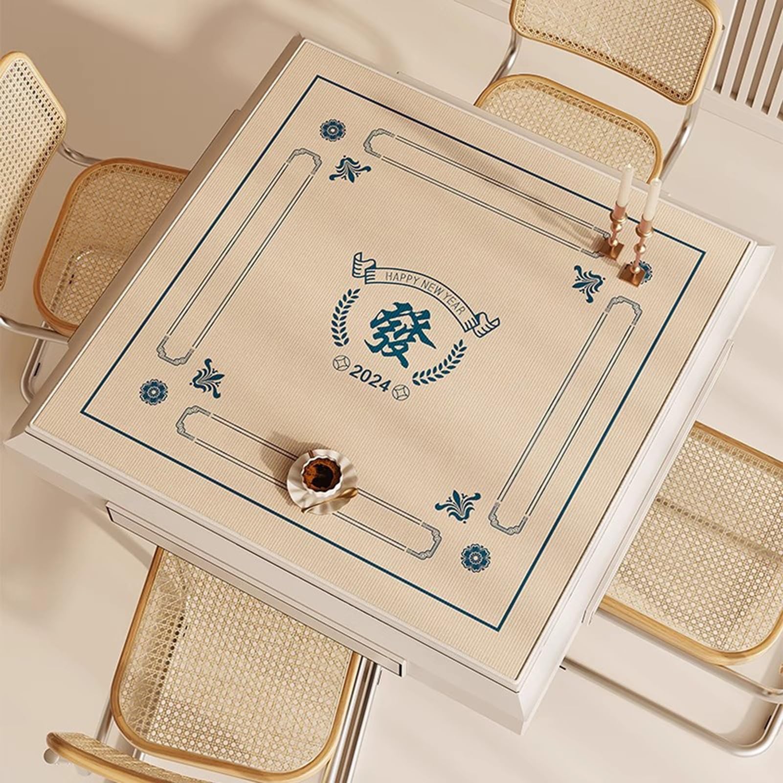 Tapis de Table de mah-Jong, Tapis de Mahjong Facile à Nettoyer(110cm/43.3in)