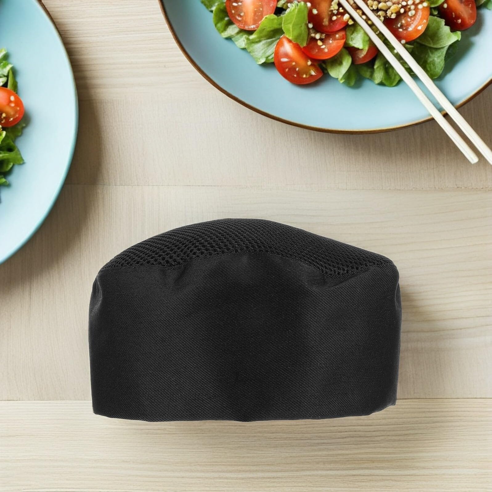 Mipcase Gorros de Chef Unisex Ajustables con Malla Transpirable Color Negro Tamaño Estándar 4 Piezas para Cocina Profesional Sushi Catering y Uso en Restaurantes