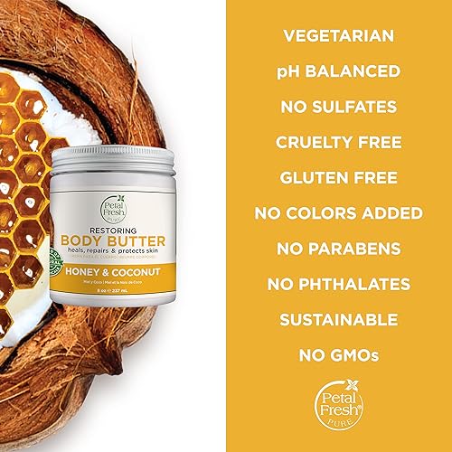Miniatura 9 de Petal Fresh Pure Restoring - Mantequilla corporal de miel y coco aceite de coco orgánico aceite de argán manteca de karité hidratación intensa para