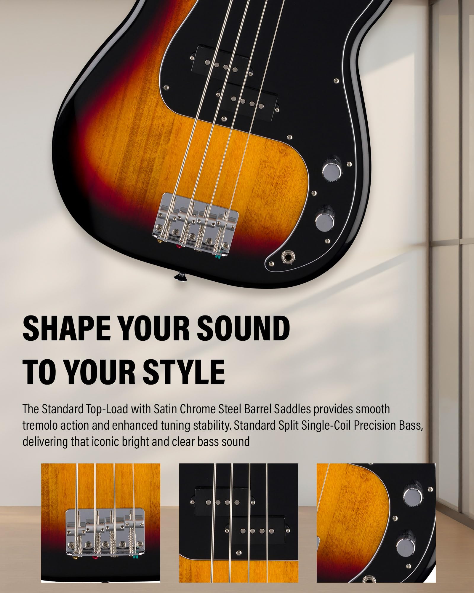 Amazon | Fender Standard Precision Bass - ストラップ付き3色サン