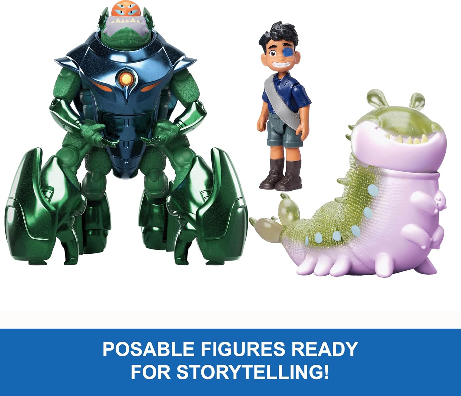 Mattel Disney and Pixar Elio Action Figure Storyteller 3 Pack, Elio, Ambassador Grigon and Glordon Characters, Posable Movie Toys at 4-in Scale