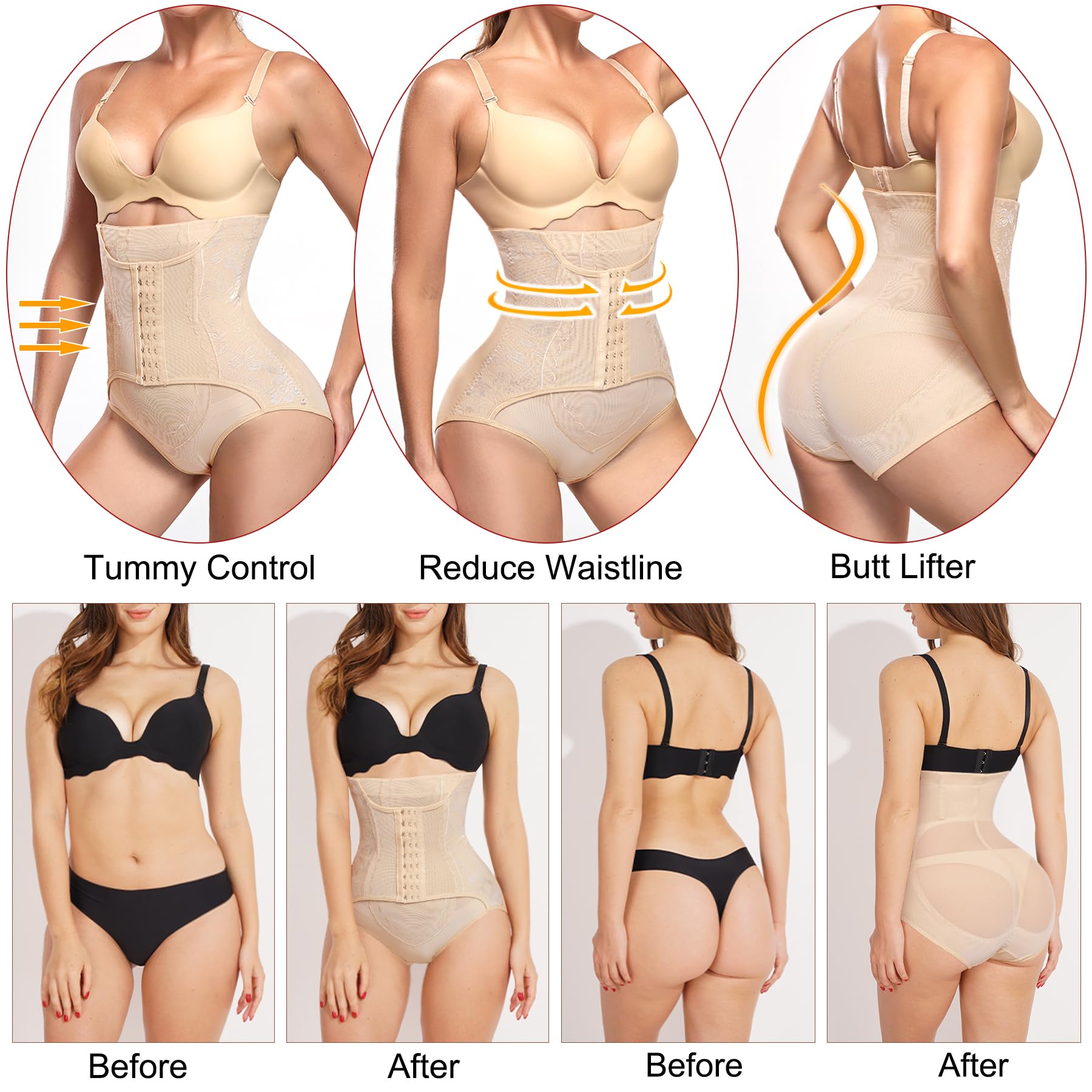 KUMAYES Culotte Sculptante Femme Gaine Ventre Plat Culotte Gainante Taille Haute Panty Minceur Shapewear