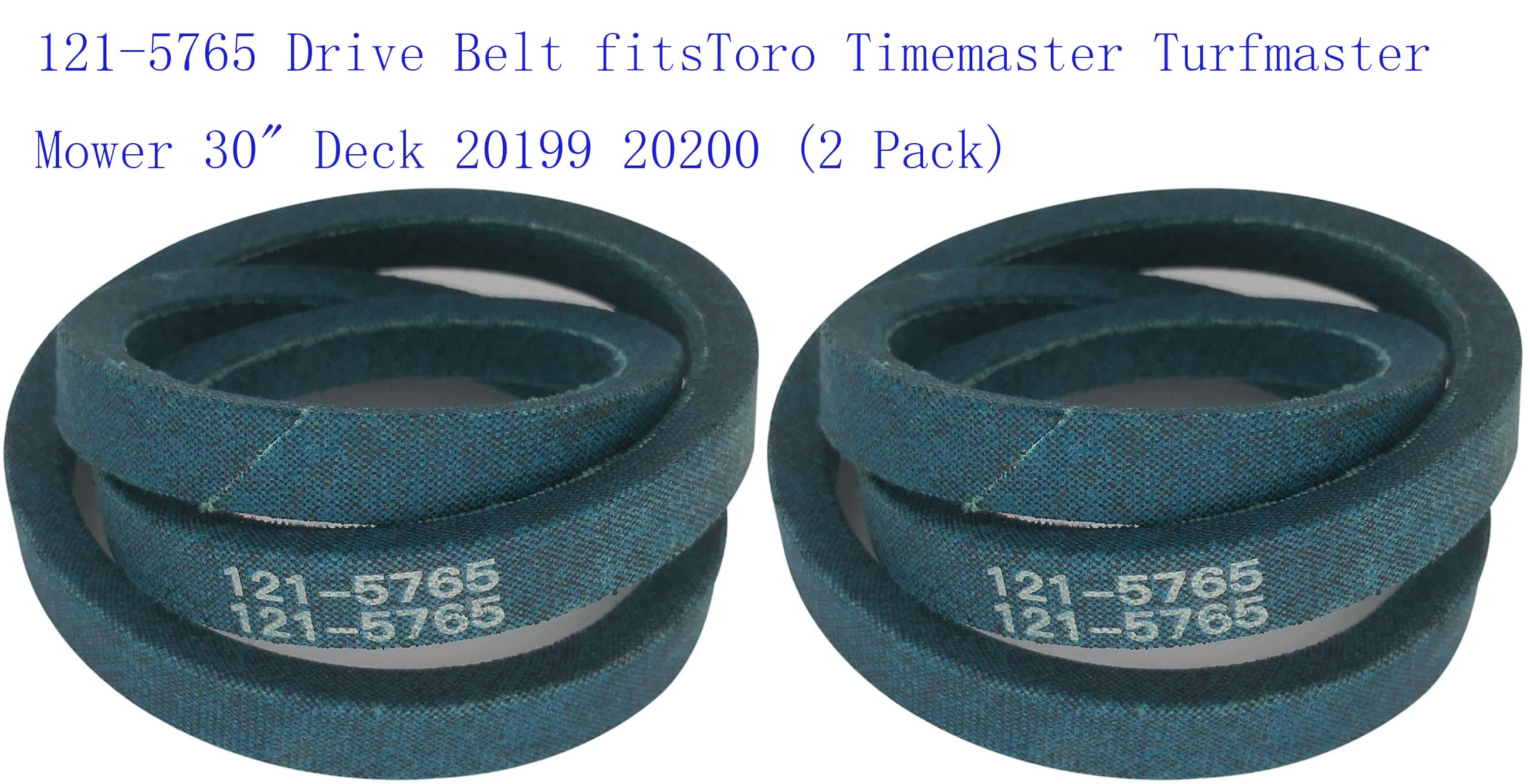 121-5765 - Correa de transmisión para cortacésped Toro Timemaster Turfmaster de 30 pulgadas 20199 20200 (paquete de 2)