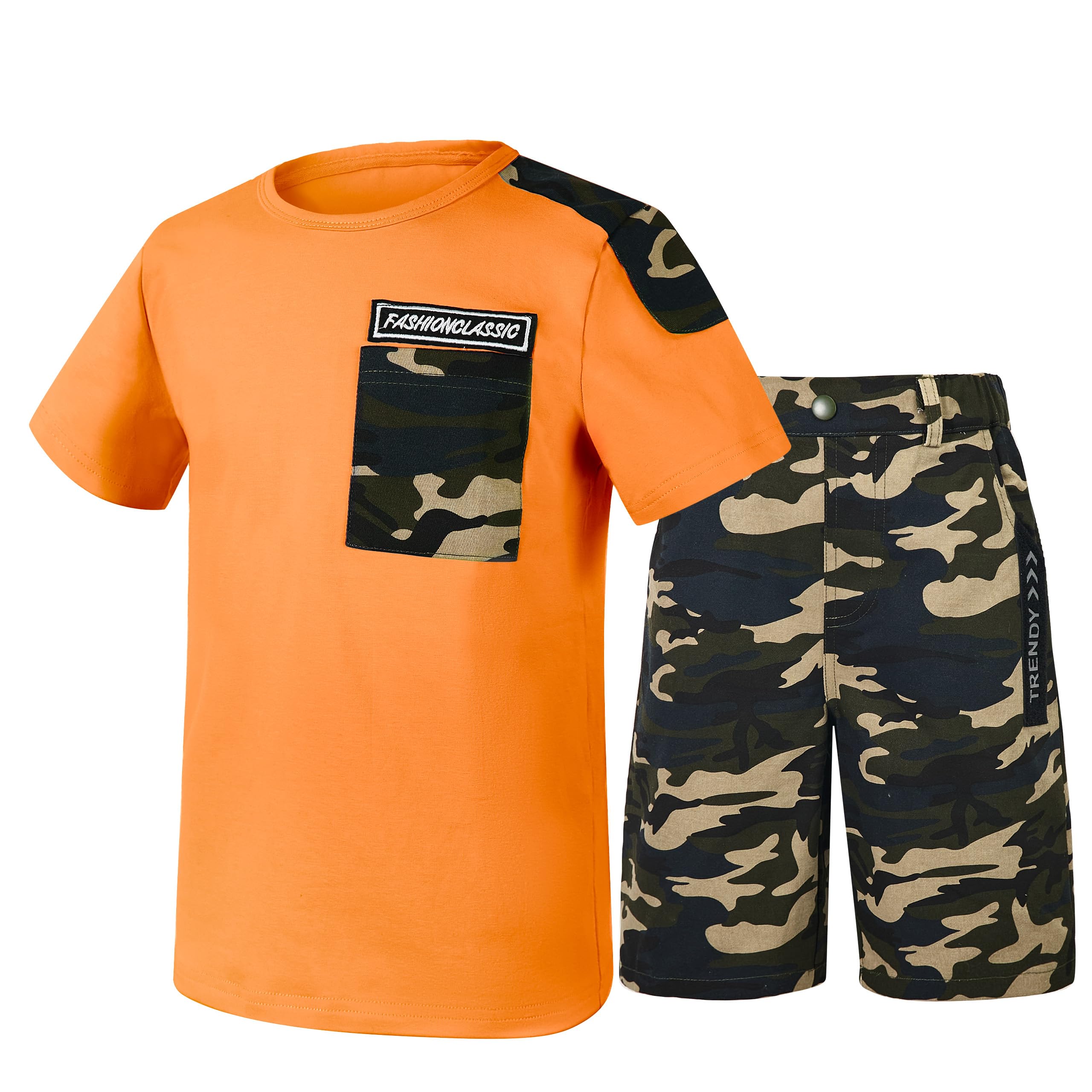 LOLANTA Boy Summer Outfit Casual Clothes 2Pcs Cotton T-shirt Shorts Set
