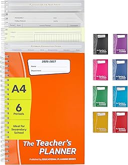 The Teachers Planner 2026-2027 for Secondary School – A4 – Six Period Day – Page-a-Day & Undated, with Dedicated Pages for Year Planning, Exams, Marking and more (TP3-O)