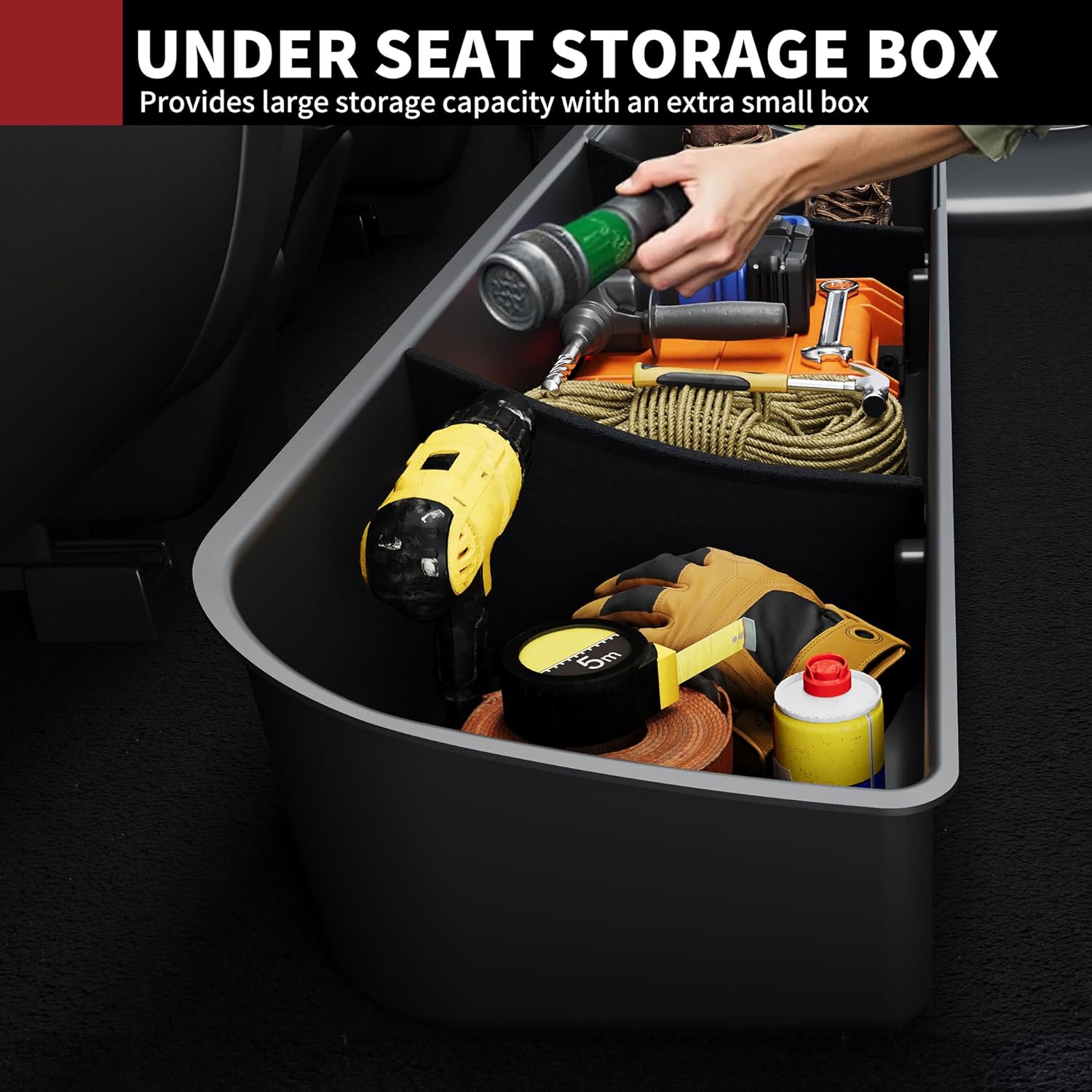 YITAMOTOR Rear Under Seat Storage Fit Ford 2015-2026 F150 & 2017-2026 Super Duty SuperCrew/Crew Cab, Upgraded Truck Organizer Underseat Storage Box for F-150 F250 F350 F450 F550