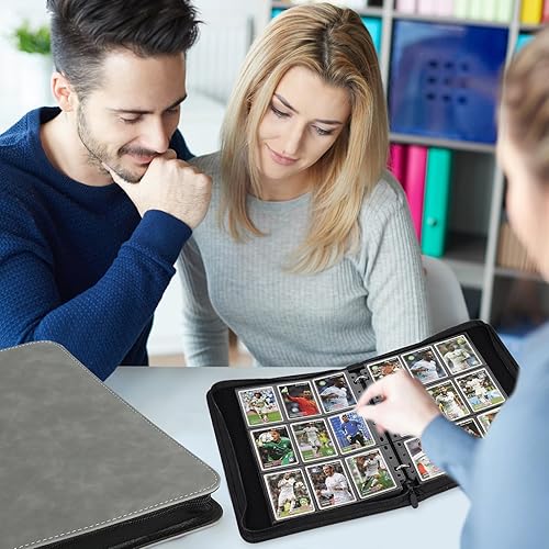 Miniatura 7 de GERMUN Carpeta de 9 bolsillos para tarjetas, carpeta de tarjetas coleccionables con cremallera premium, 720 carpetas de colección de tarjetas de