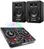 Numark Party Mix Live DJ Controller and M-AUDIO BX4 Pair Bluetooth Studio Monitors for Studio Recording, Music Production, Podcasting, Streaming
