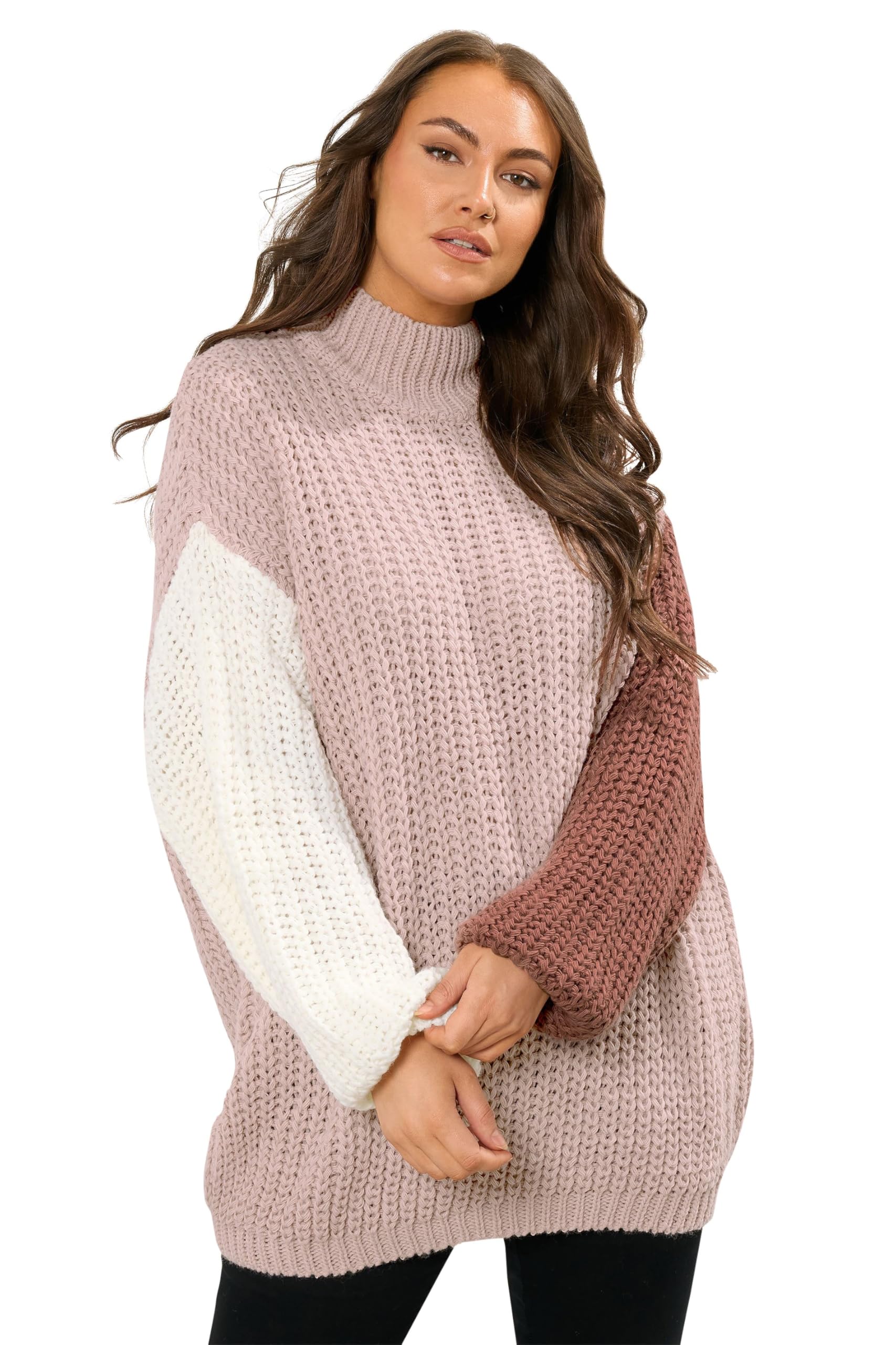 Yours Women's Colourblock Knitted Jumper | Size: 26-28