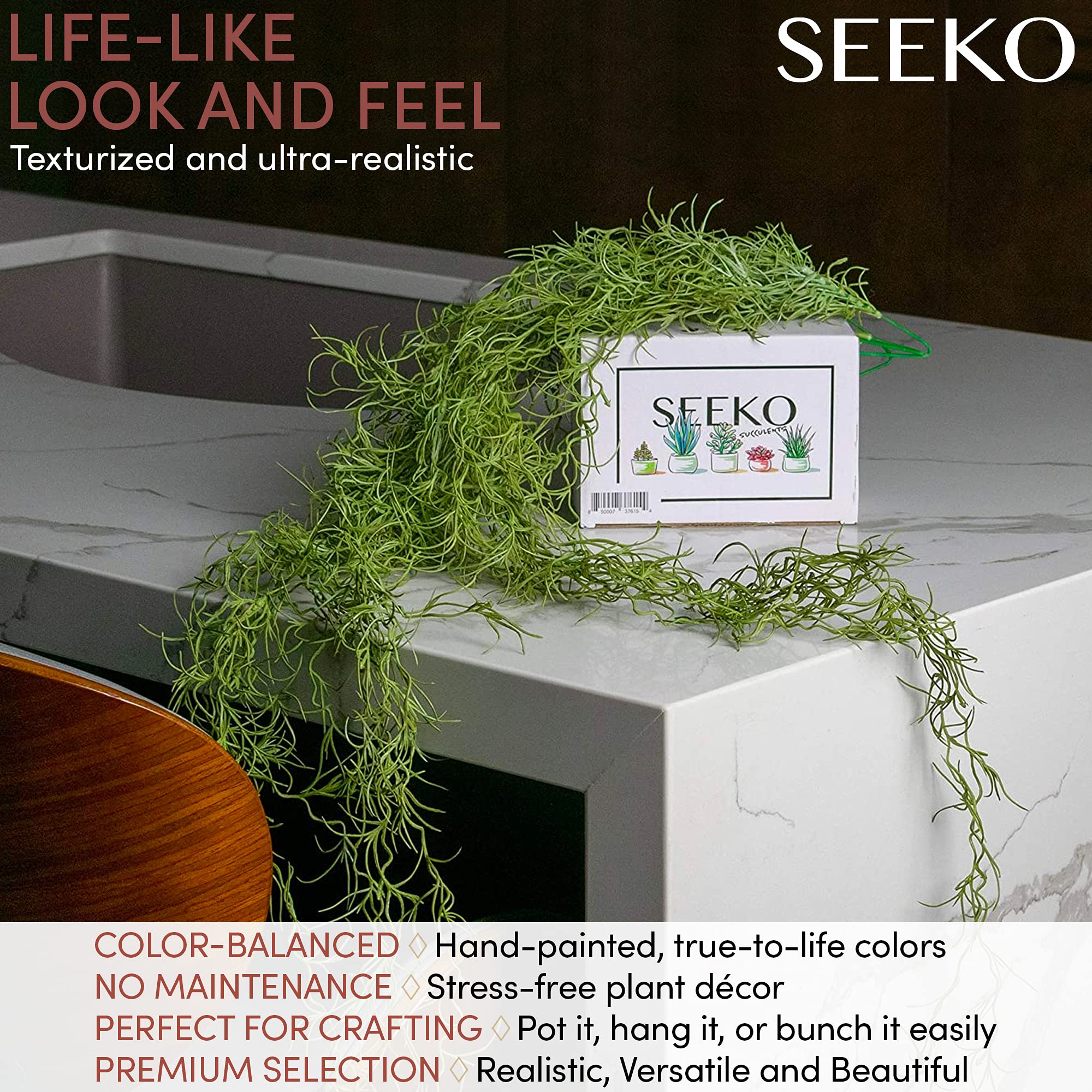 Buy SEEKO Faux Greenery Moss for Potted Plants Realistic Spanish Moss