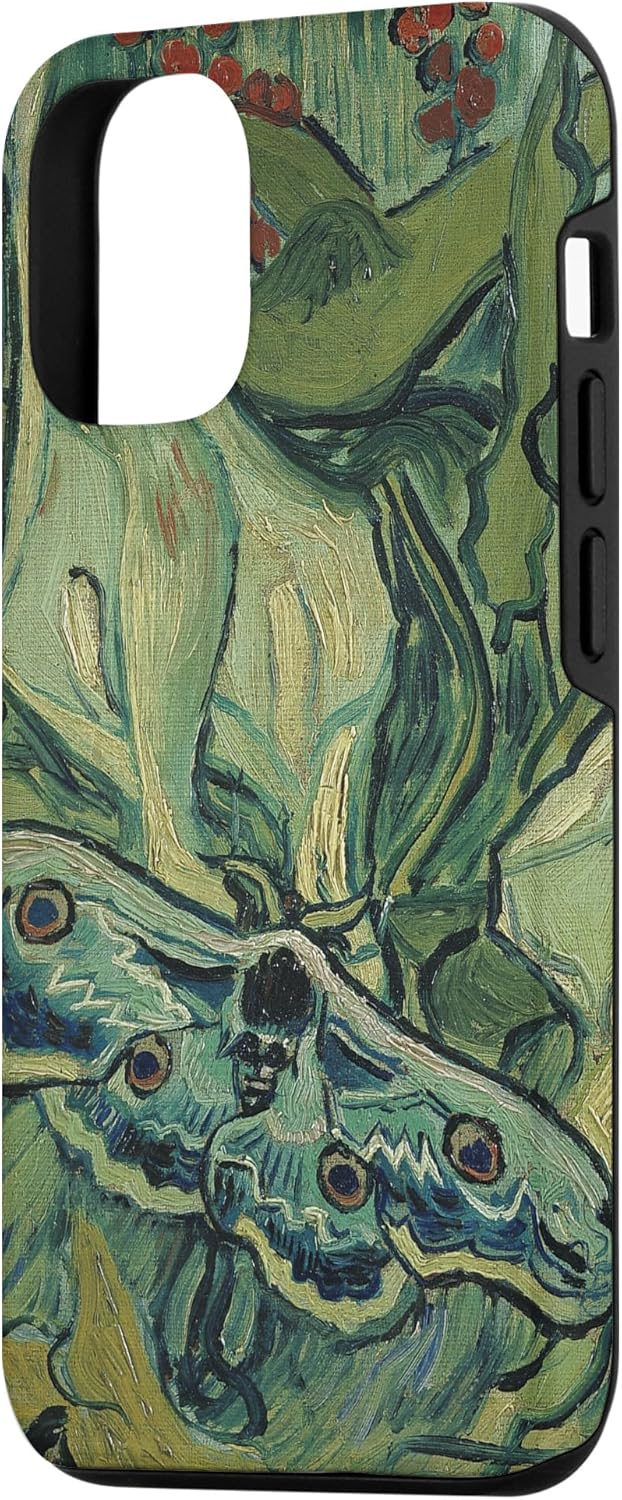 iPhone 12/12 Pro Great Peacock Moth by Vincent van Gogh, Insect in a Garden Case - Image 2