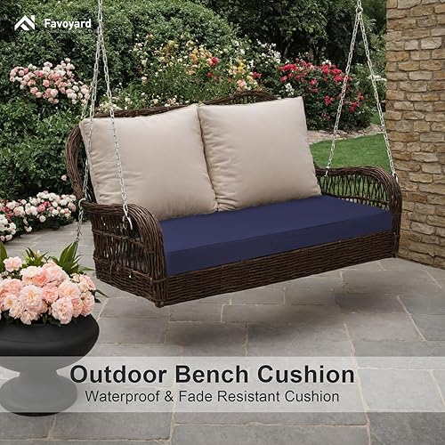 Vista 38 de Favoyard - Cojín de banco para exteriores de 42 x 18 pulgadas, impermeable, para muebles de patio, el color resiste 3 años, para el sofá de jardín