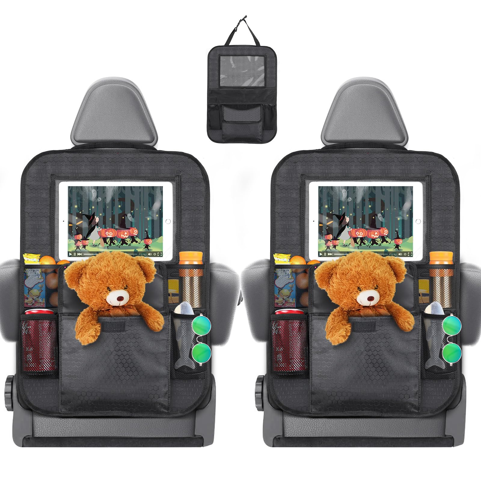 Romon Car Back Seat Organizer for Children, Waterproof Car Back Seat Organizer with Plenty of Storage Space, Protect Car Seats Children Long Journey(2 Pieces)