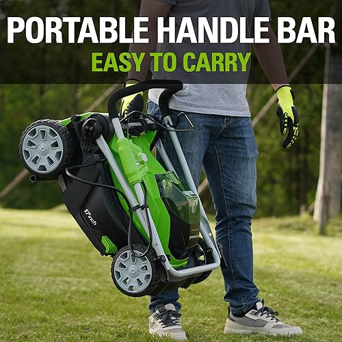 Miniatura 9 de Greenworks - Cortadora de césped, batería y cargador incluidos