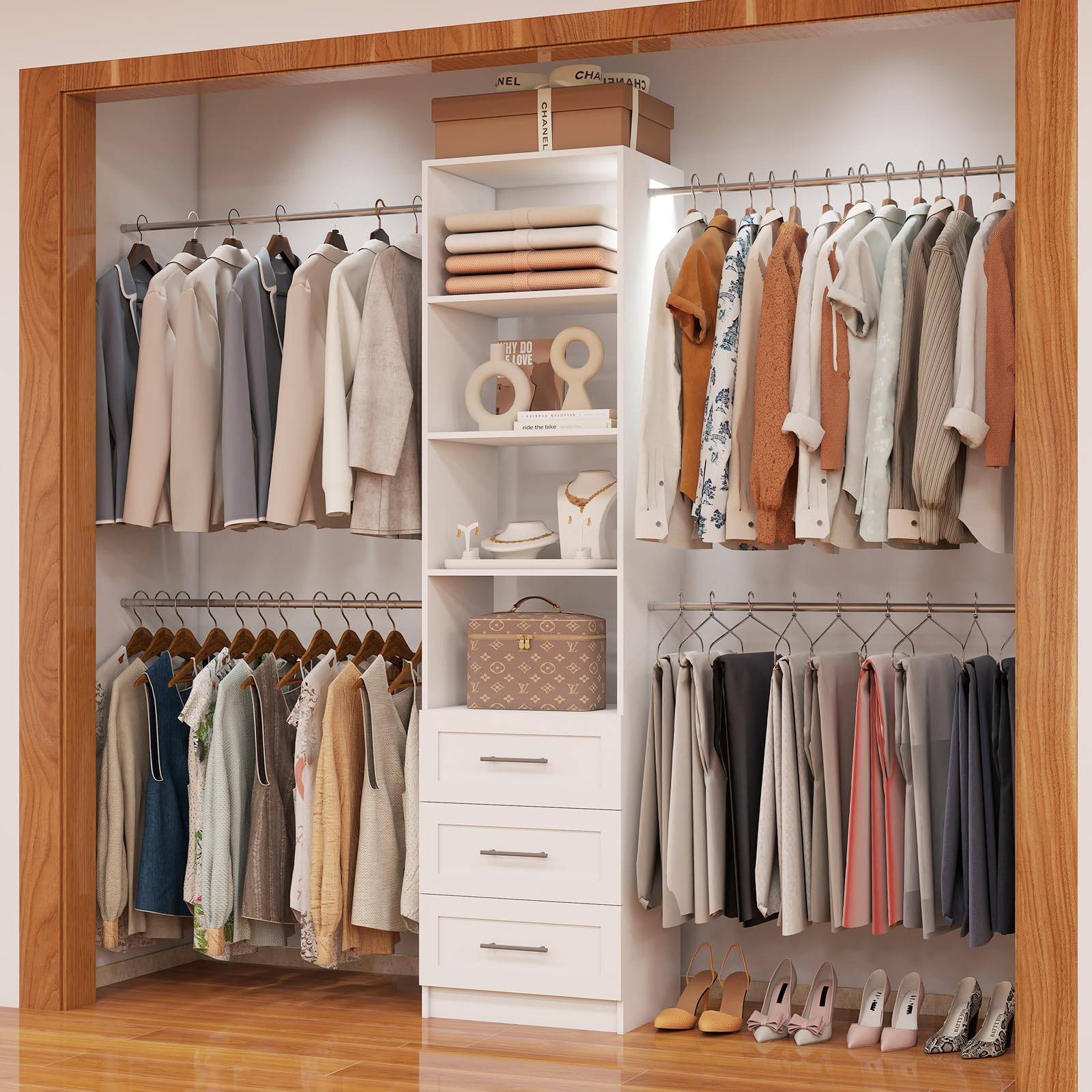 Closet System, 5FT-8FT Closet Organizer System 99