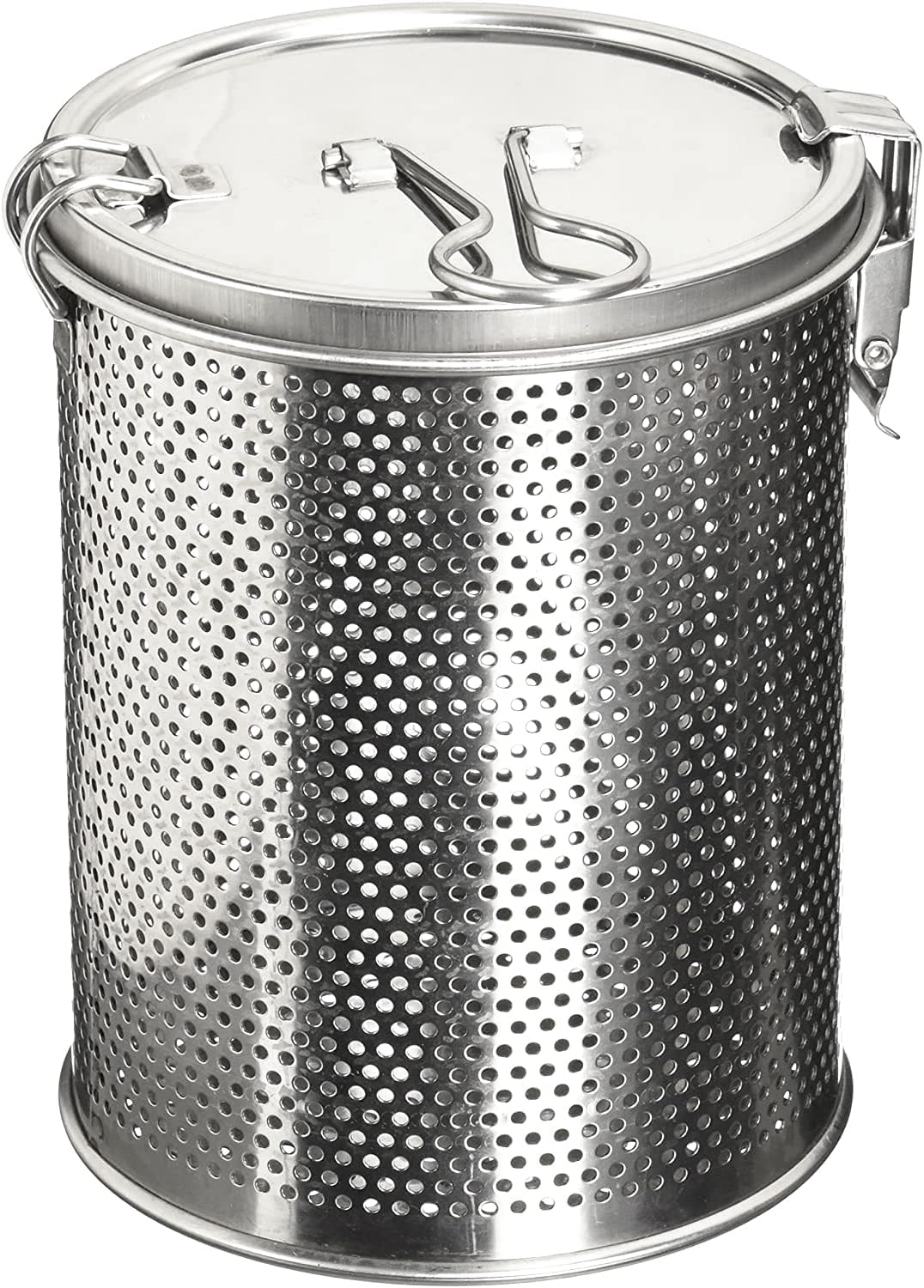 Commercial Grade D 3.9" X H 5.3" Genuine Stainless Steel 18/8 Perforated Strainer - One Touch Lock System - Restaurant & Home Use