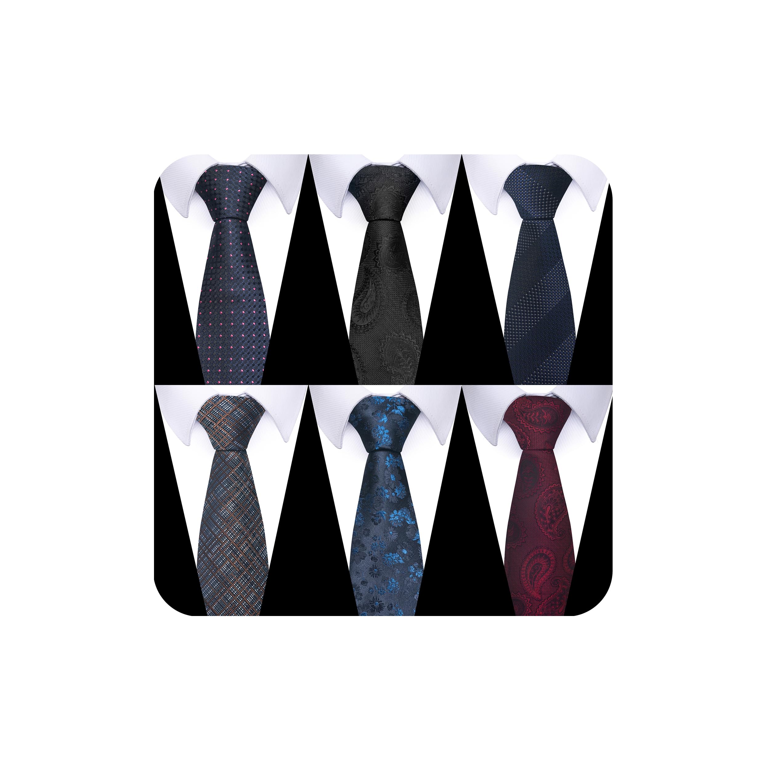 joy alice Tie For Men 6 PCS Necktie Woven Jacquard Neck Ties Set