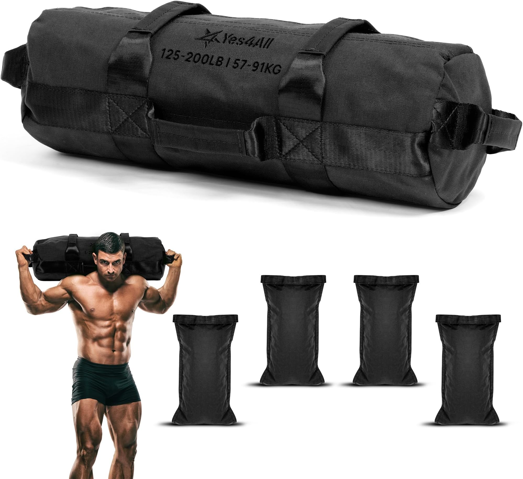 Adjustable Sandbags - Heavy Duty Weight Sand Bags with Empty Filler Bags for Full Body Exercises, Fitness, Workout, Training - Multiple Colors & Sizes