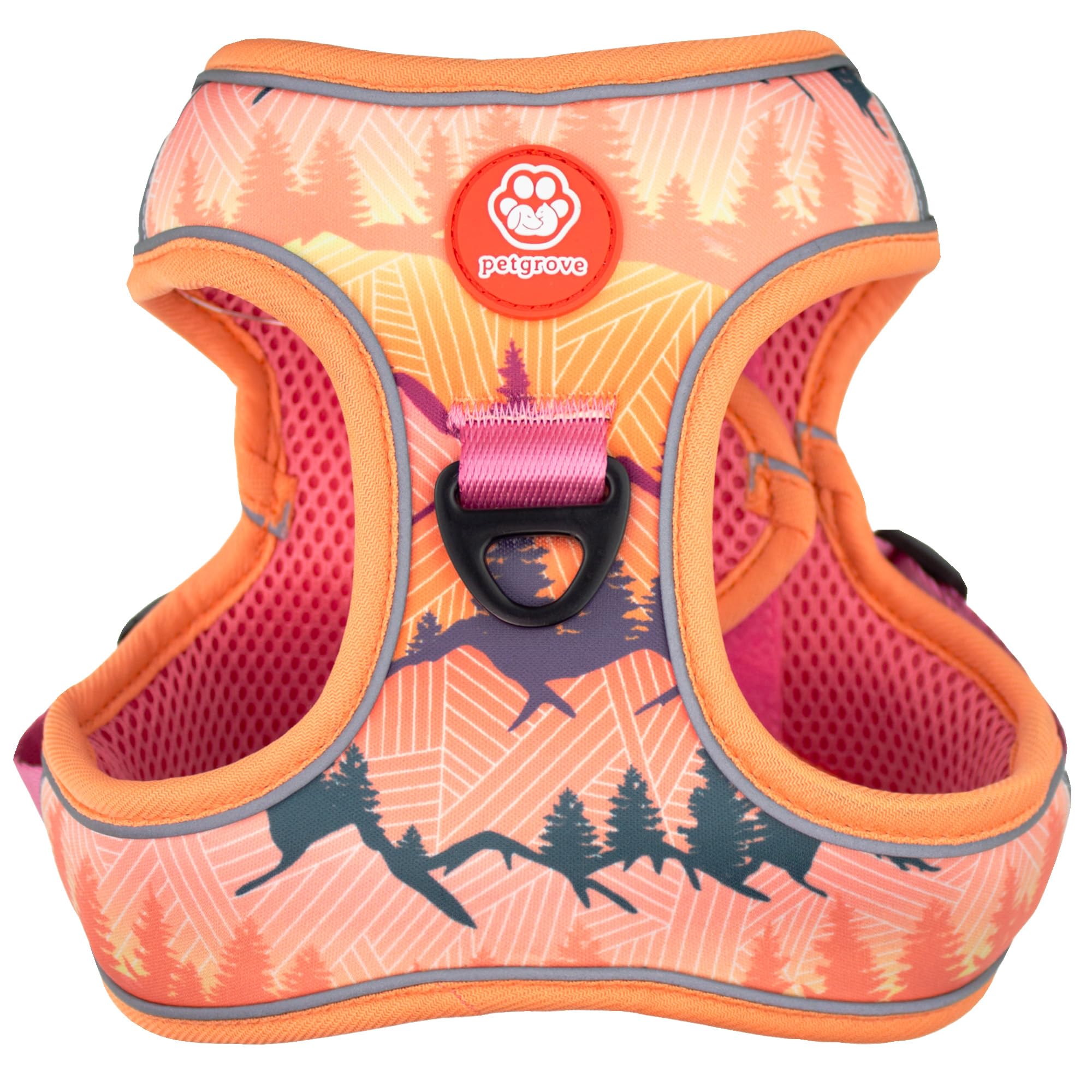 Step in Dog Harness for Medium Sized Dog – No Pull No Choke Reflective Mesh Vest with Front & Back Clips, Comfortable Medium Dog Harness (Sierra Mountains, M)