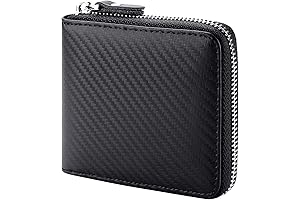Zipper Wallet for Men with RFID Blocking and Genuine Leather