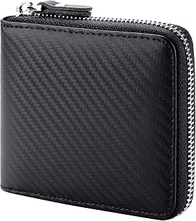 Huztencor Zipper Wallet Men RFID Blocking Leather Bifold Credit Card Wallets (FBA)
