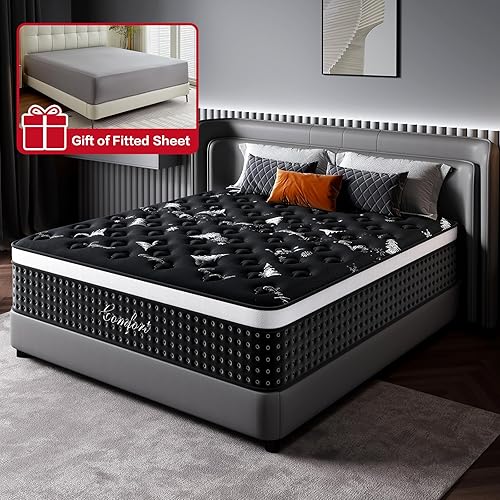 Miniatura 6 de Colchón Queen de 12 pulgadas en caja, cómodo de doble cara, firmeza media y felpa, colchón de espuma viscoelástica para alivio de presión y sueño