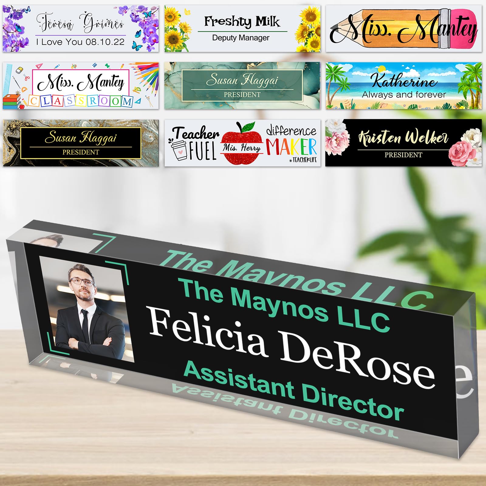 Acrylic Name Plate for Office Desk Personalised Custom Nameplates Bulk for Teacher Classroom Men Women Nurse Gifts — image 1