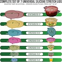 Vista 39 de Tapas elásticas de silicona reutilizables para almacenamiento de alimentos en el refrigerador, fundas elásticas resistentes al calor, tazas, latas