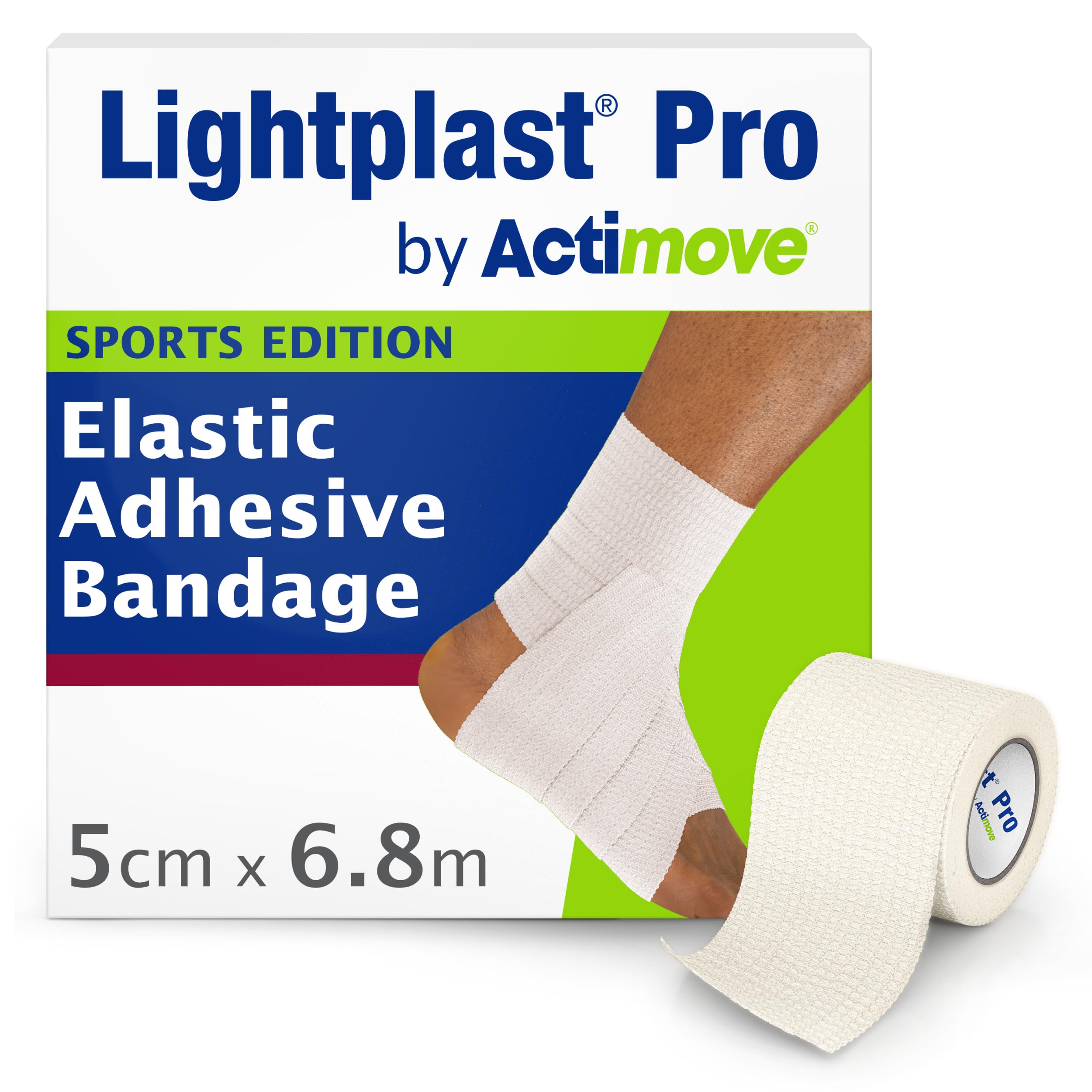 Lightplast Pro by Actimove Sports Edition EAB Tape with Light to Medium Support for Joints, 5 cm x 6.8 m, White, 1 Roll