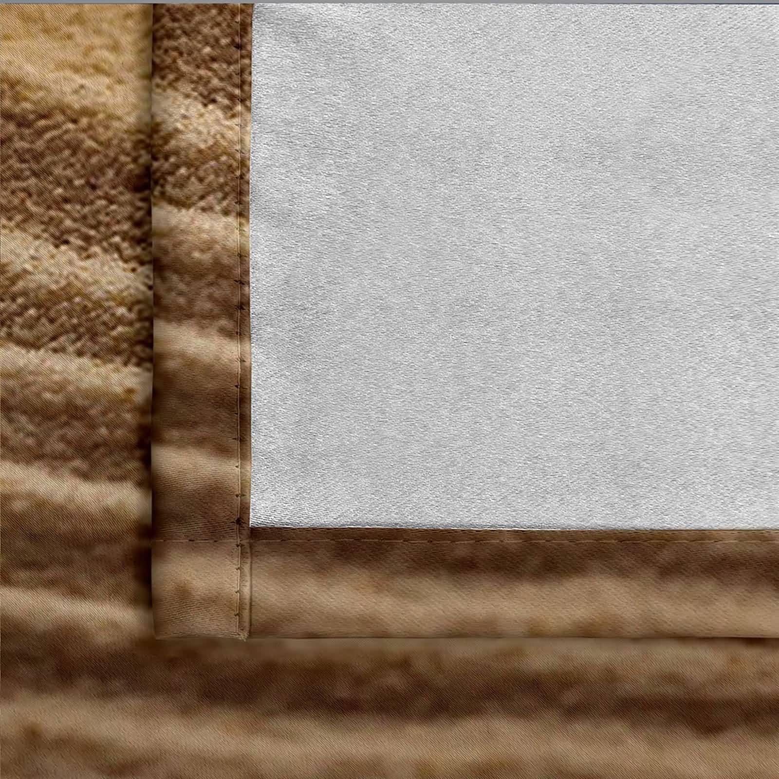Rideau Salon Moderne, Pierre de Sable et Bougie Ensemble de 2 Panneaux de Rideaux à œillets isolés thermiquement, Beige orangé, 96x160cm