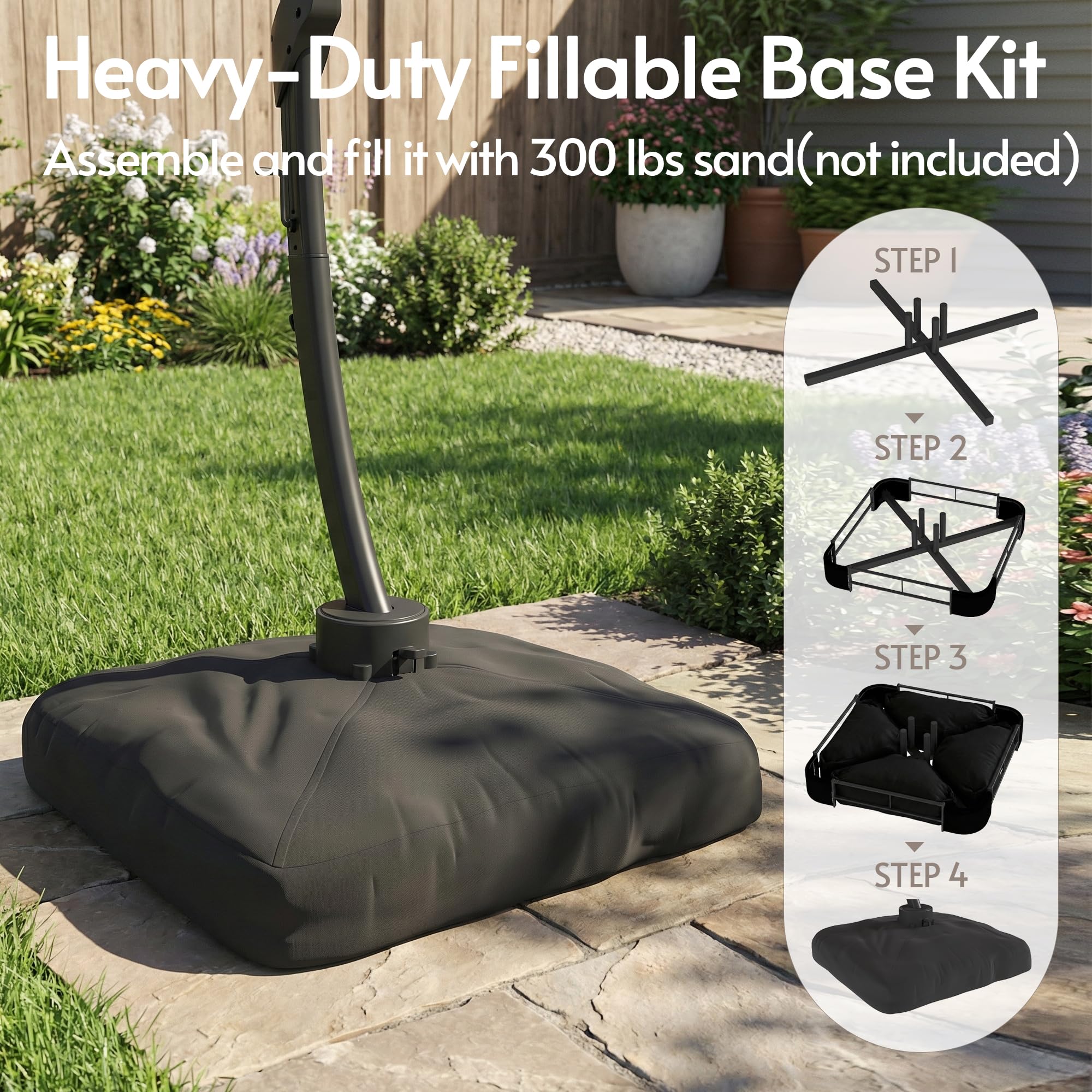 11 foot patio umbrella canada Outsunny 11' Patio Umbrella with 360° Rotation & UPF 50 Protection