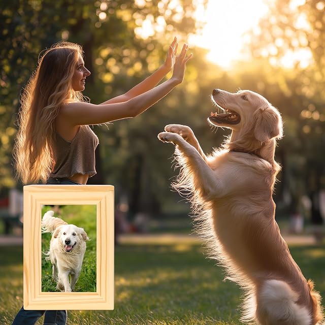 Foto 6 de 8 de DiDiBirDi Urna para perros, caja conmemorativa de madera para mascotas con marco de fotos