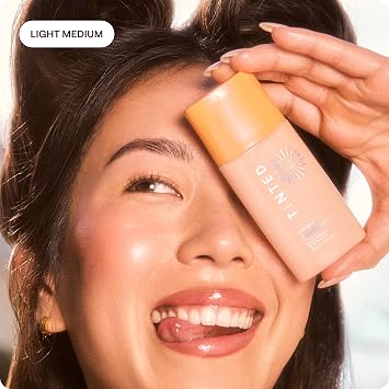 Live Tinted Hueguard Glotion Mineral Tinted Sunscreen For Face SPF 50 Lightweight Fragrance-Free Sunscreen Clean & Vegan Primer With SPF - Light Medium .5 FL Oz