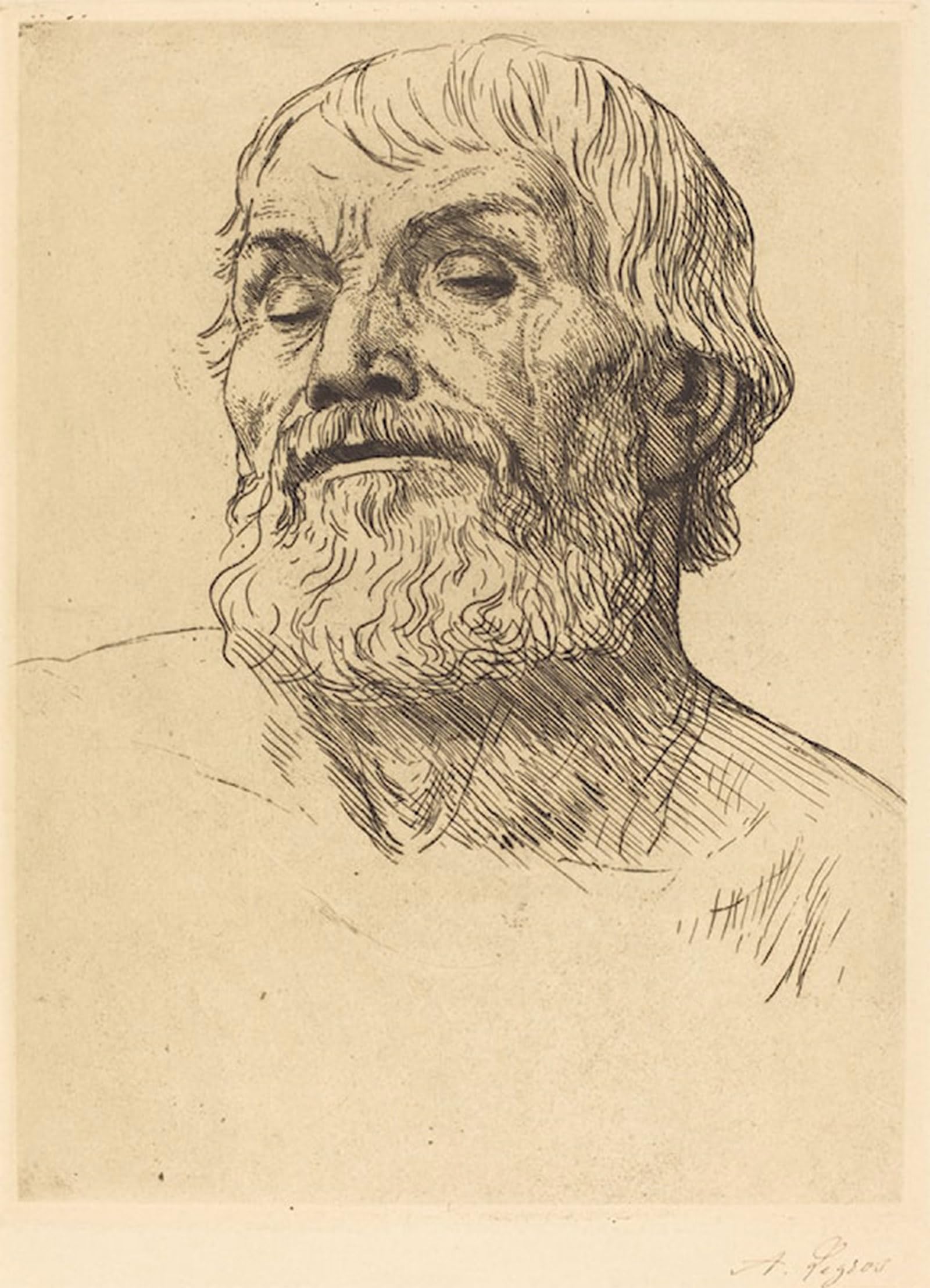 ARTXLXXBN Famous Print Painting Colorful Art Print Tête D'homme Alphonse Legros Canvas Art Decorations for Home Decor 60x90cm