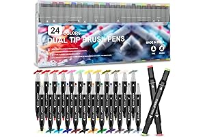 24 Color Brush Markers for Aesthetic School Essentials