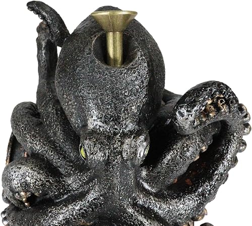 Miniatura 7 de Ebros Gift Océano náutico Octopus Kraken Smothering A Steampunk Divers Casco de Incienso Quemador de cono Soporte de resina Estatua de mar Cthulhu
