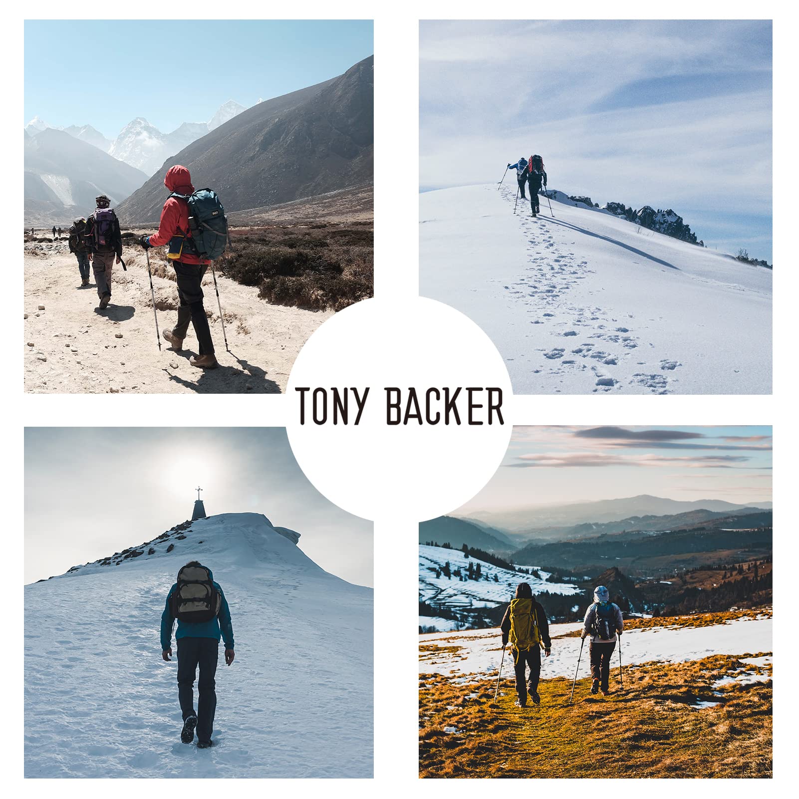 TONY BACKER Veste pour homme d'hiver Softshell imperméable coupe-vent avec capuche, veste chaude, veste décontractée, pour homme, randonnée
