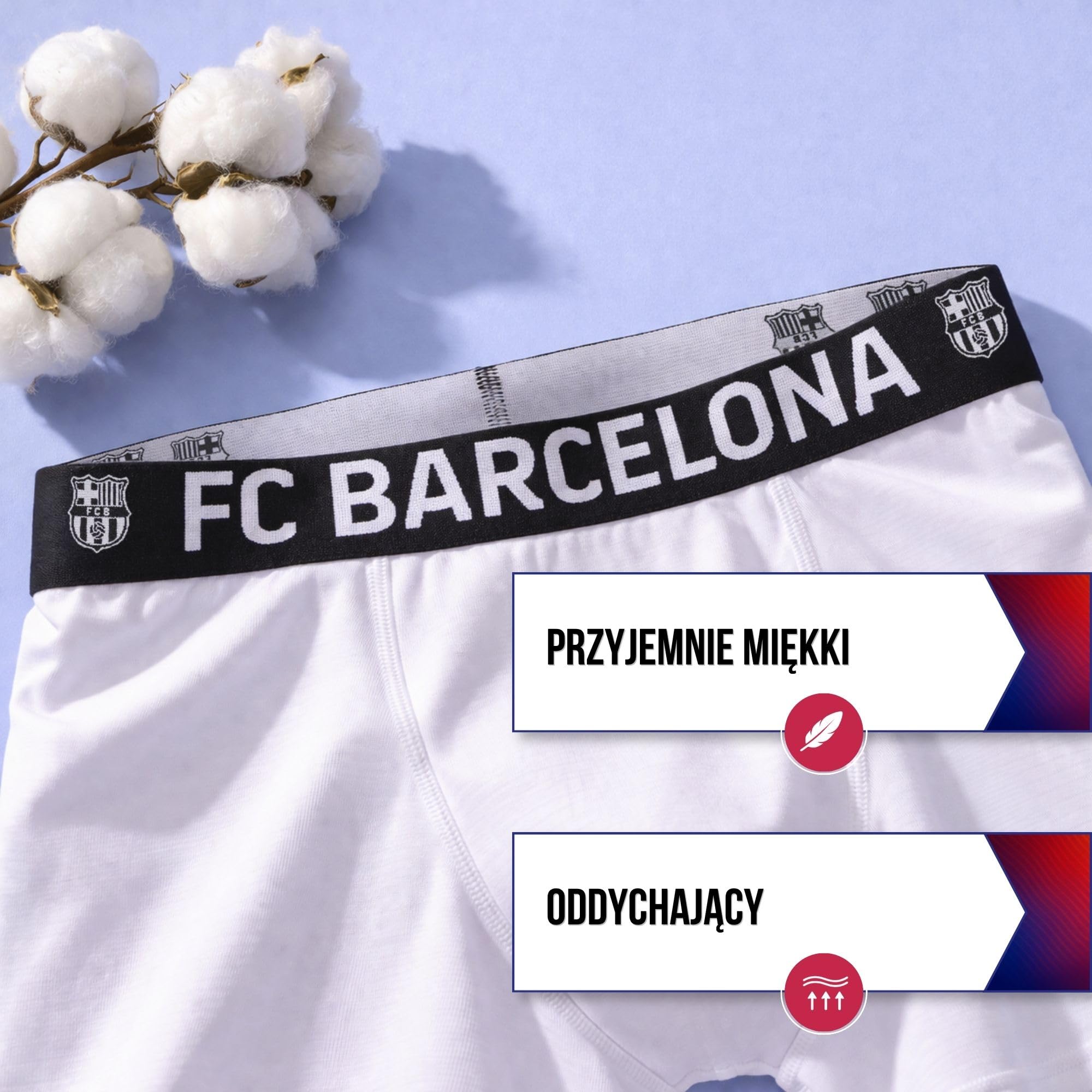 FC Barcelona bokserki chłopięce, 5 sztuk, oficjalny produkt licencjonowany, zestaw majtek, prezent dla fanów dla dzieci