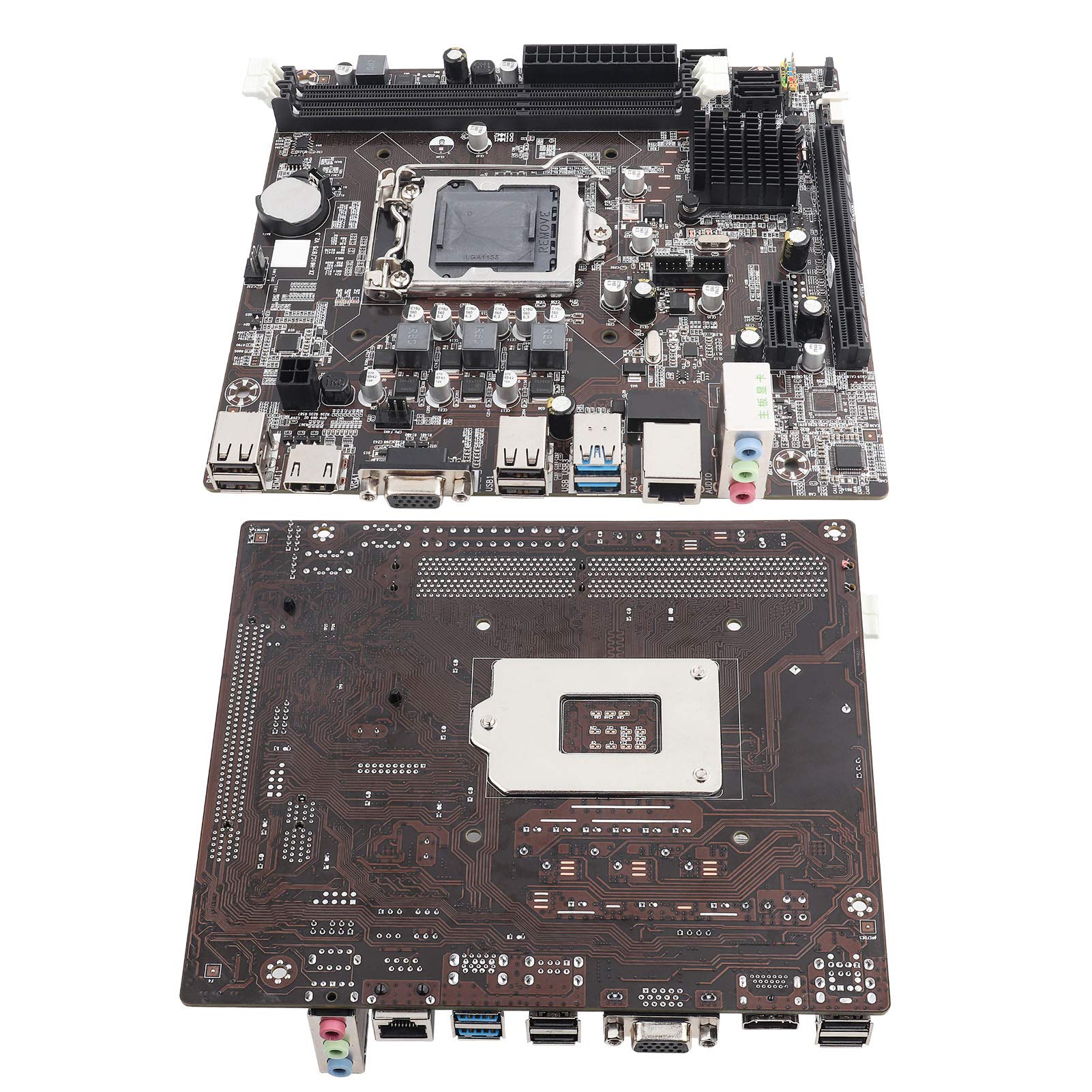 Scheda Madre B75 LGA 1155, Mainboard Desktop Compatta DDR3 USB 3.0 con LAN Integrata Supporto SSD per Ufficio Casa 19 x 17 cm 1 Pezzo