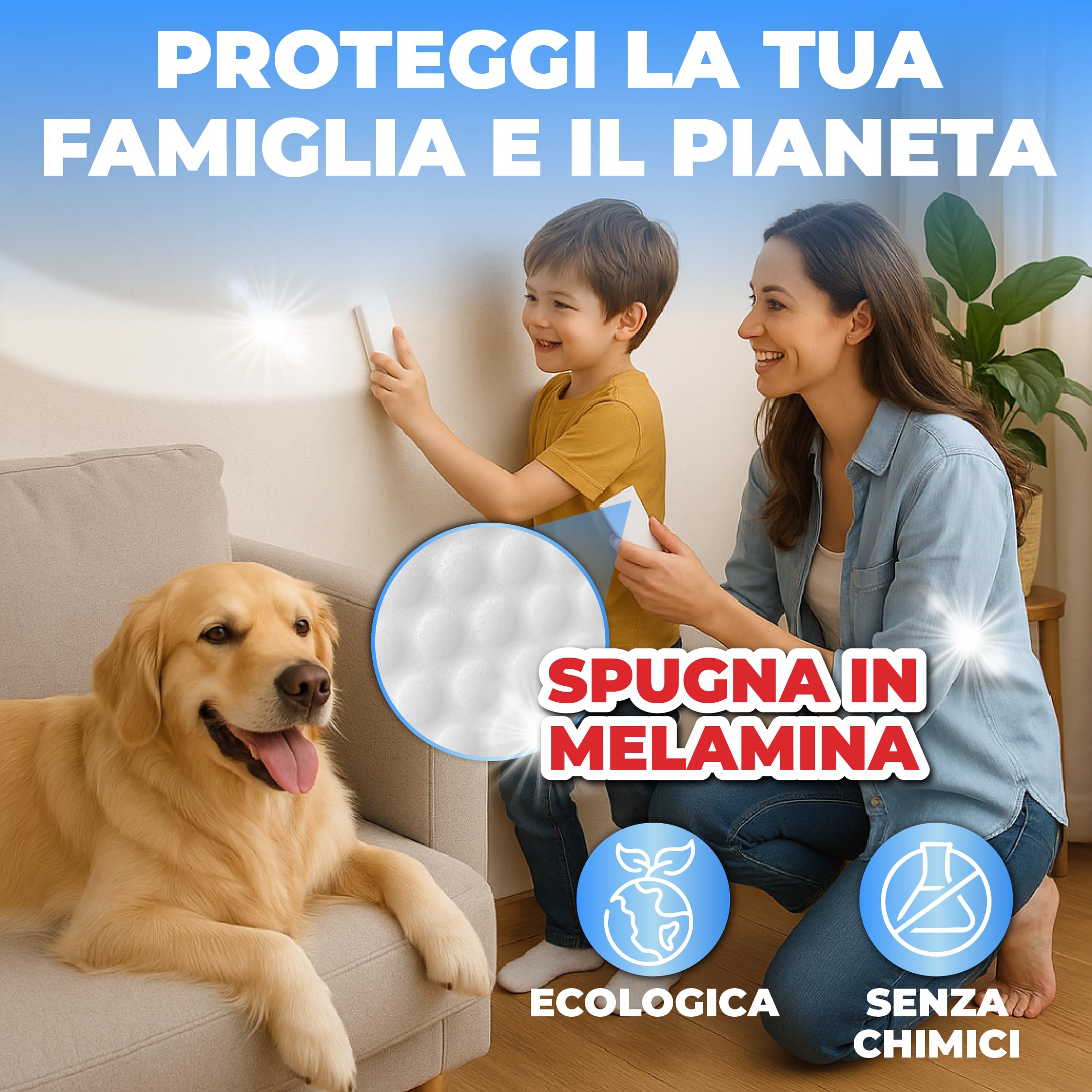 Gomma Magica 18 Pezzi – Spugna Magica Riutilizzabile, Pulizia Solo con Acqua Senza Prodotti Chimici – Ideale per Macchie su Muri, Cucina e Scarpe