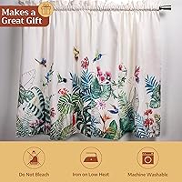 Vista 5 de Maison d' Hermine Juego de cortinas de cocina para ventanas, juego de cortinas de cocina 100% algodón, cenefas para el hogar [2 niveles