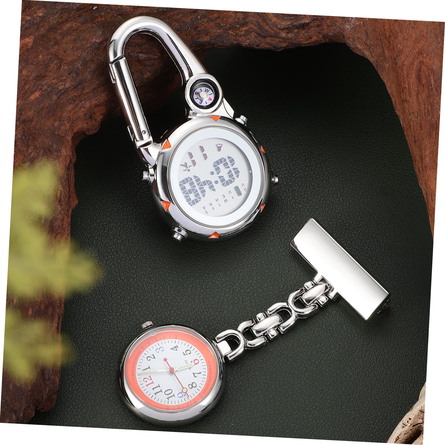 Mikikit 2 Sets Elegante Uhr Digitaluhr Karabinerhaken Taschenuhr Für Damen Pflegebedarf Outdoor 2 Stück*2
