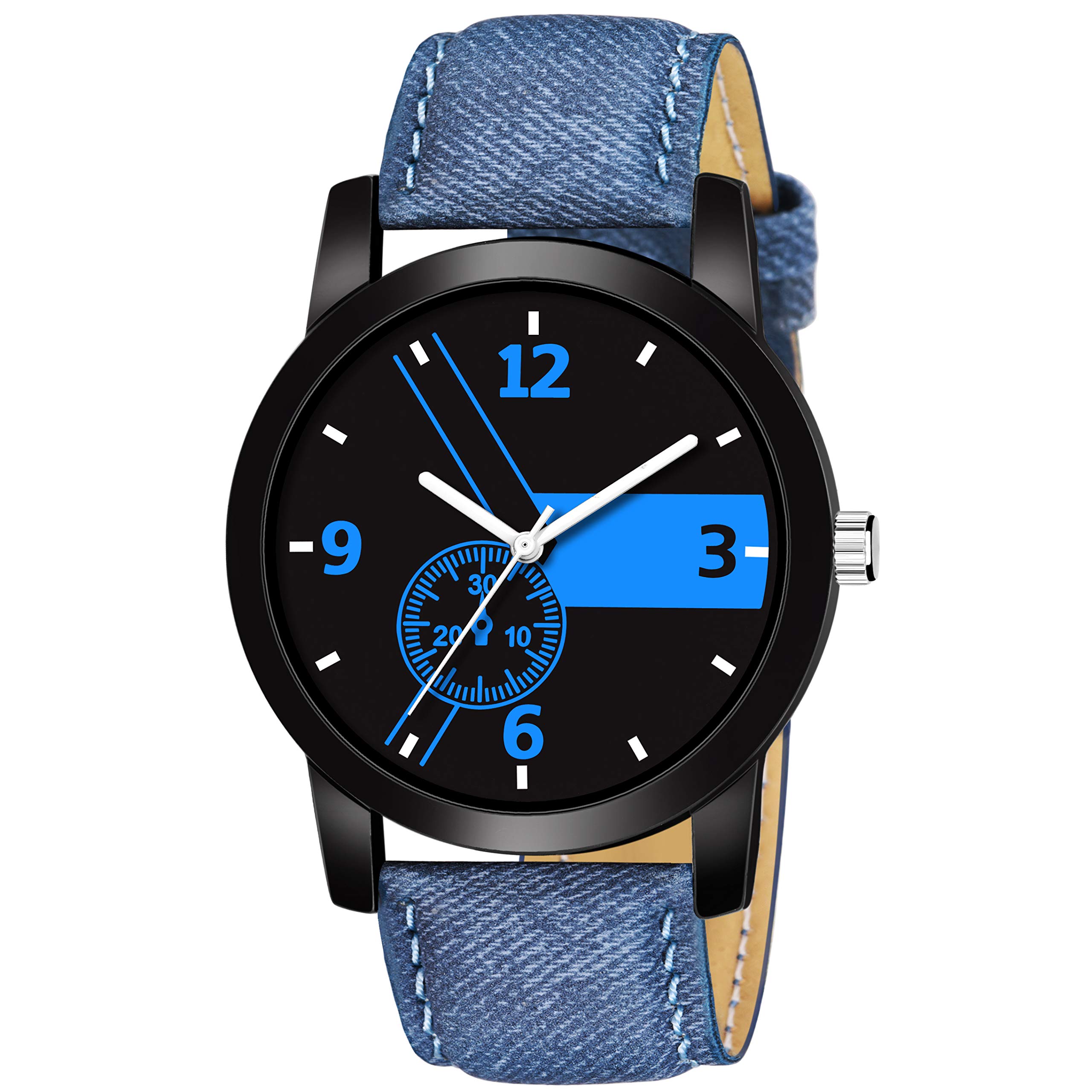Praizy Analogue Mens Watch (Black Dial and Blue Strap) (B08WRZ7VG7) Amazon Price History, Amazon Price Tracker